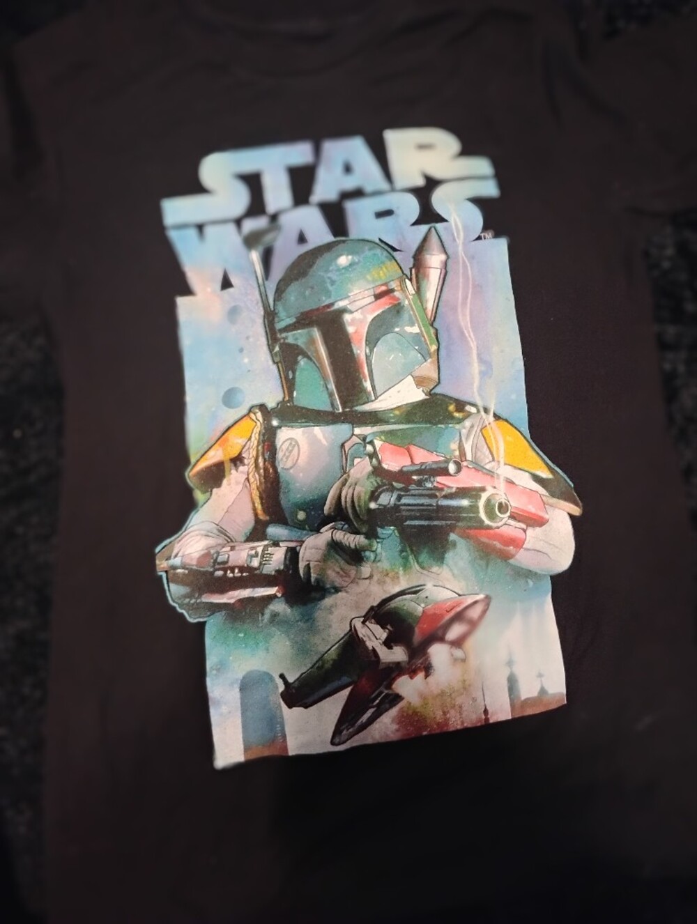 Star Wars Boba Fett Helmet Art Print - Cyan, Green, Yellow, Red, Black